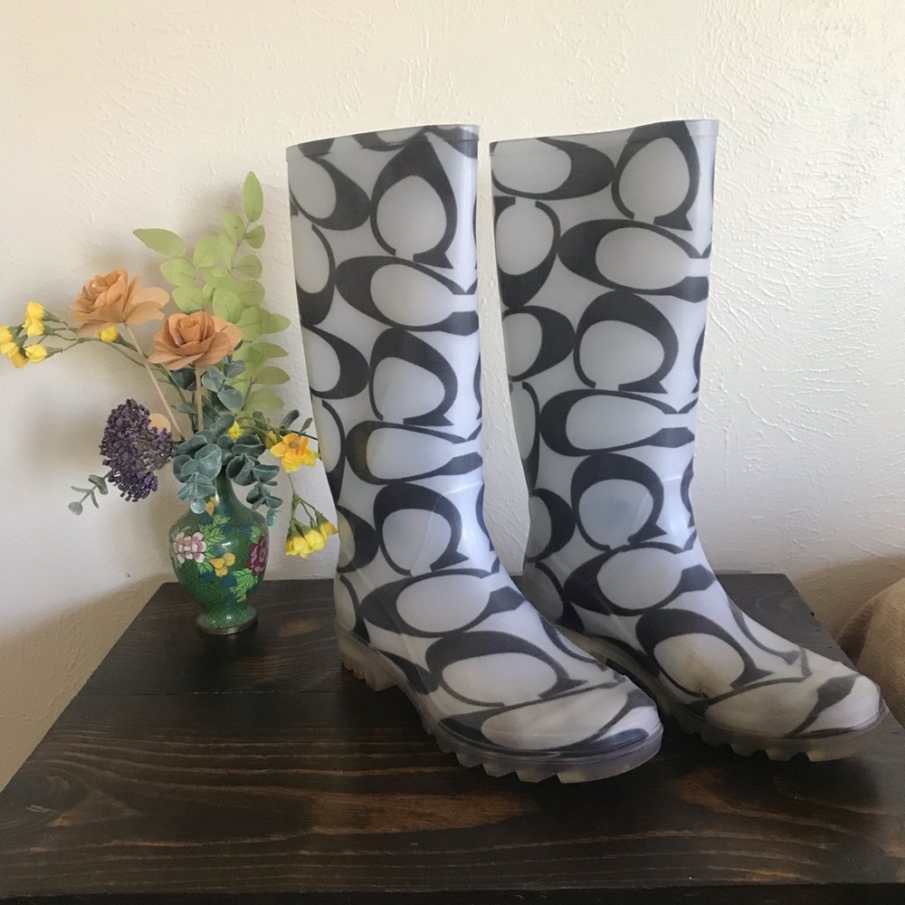 Coach rain boots (with box)